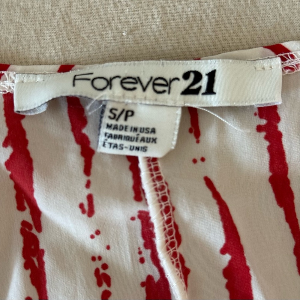 Y2K Forever 21 Red and White Striped Cape - Picture 4 of 5